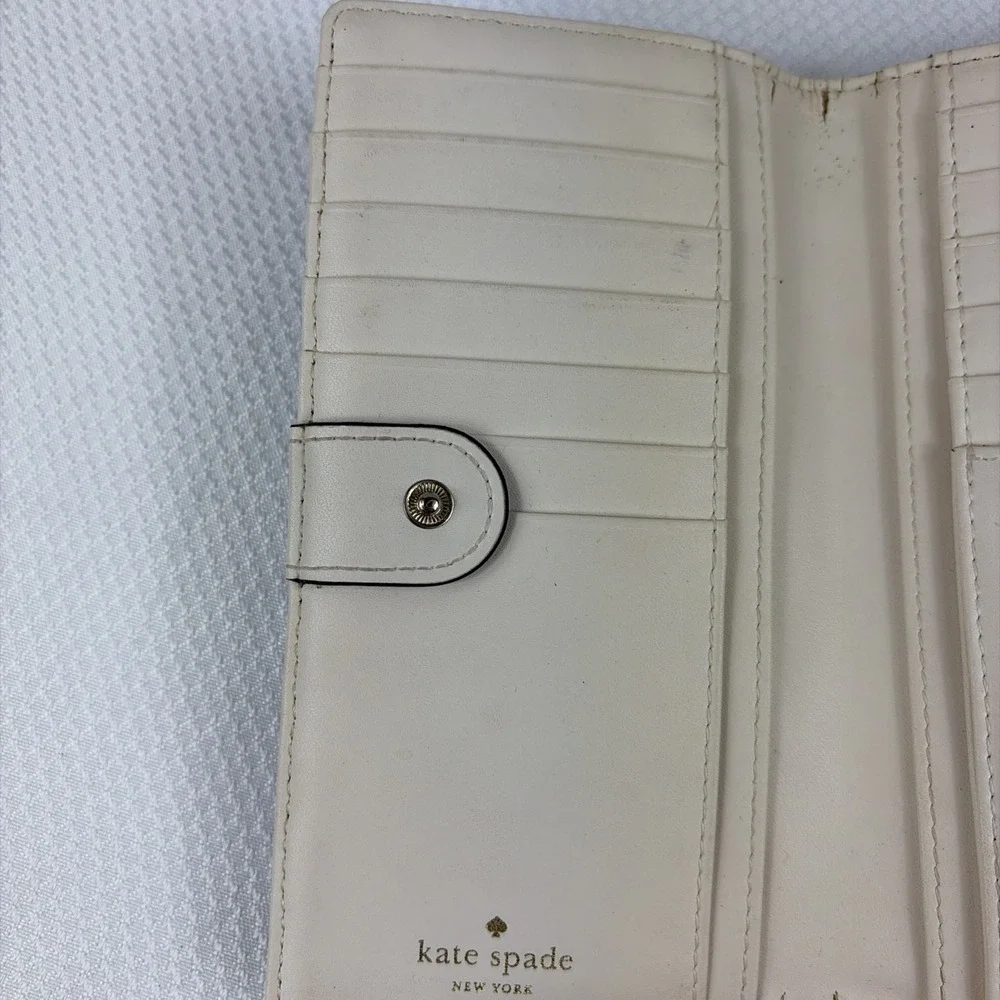 Kate Spade Mikas Pond Stacy Leather Long Wallet Deep Plum Burgundy Red